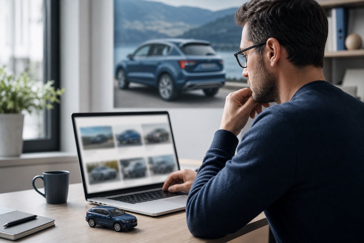 Buyer researching a used vehicle's history online