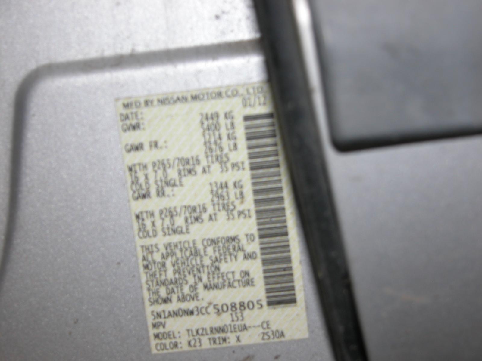 2012 Nissan Xterra VIN 4N1AN0NW3CC508805 photo 9
