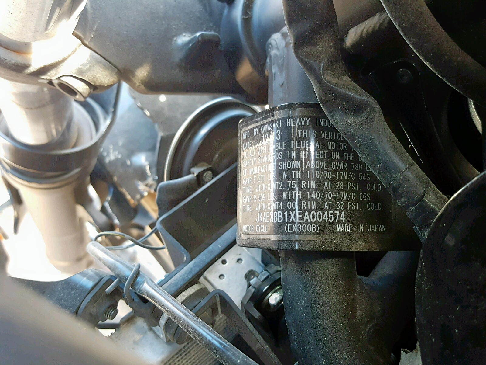 2014 Kawasaki Ex300 VIN JKAEX8B1XEA004574 photo 10