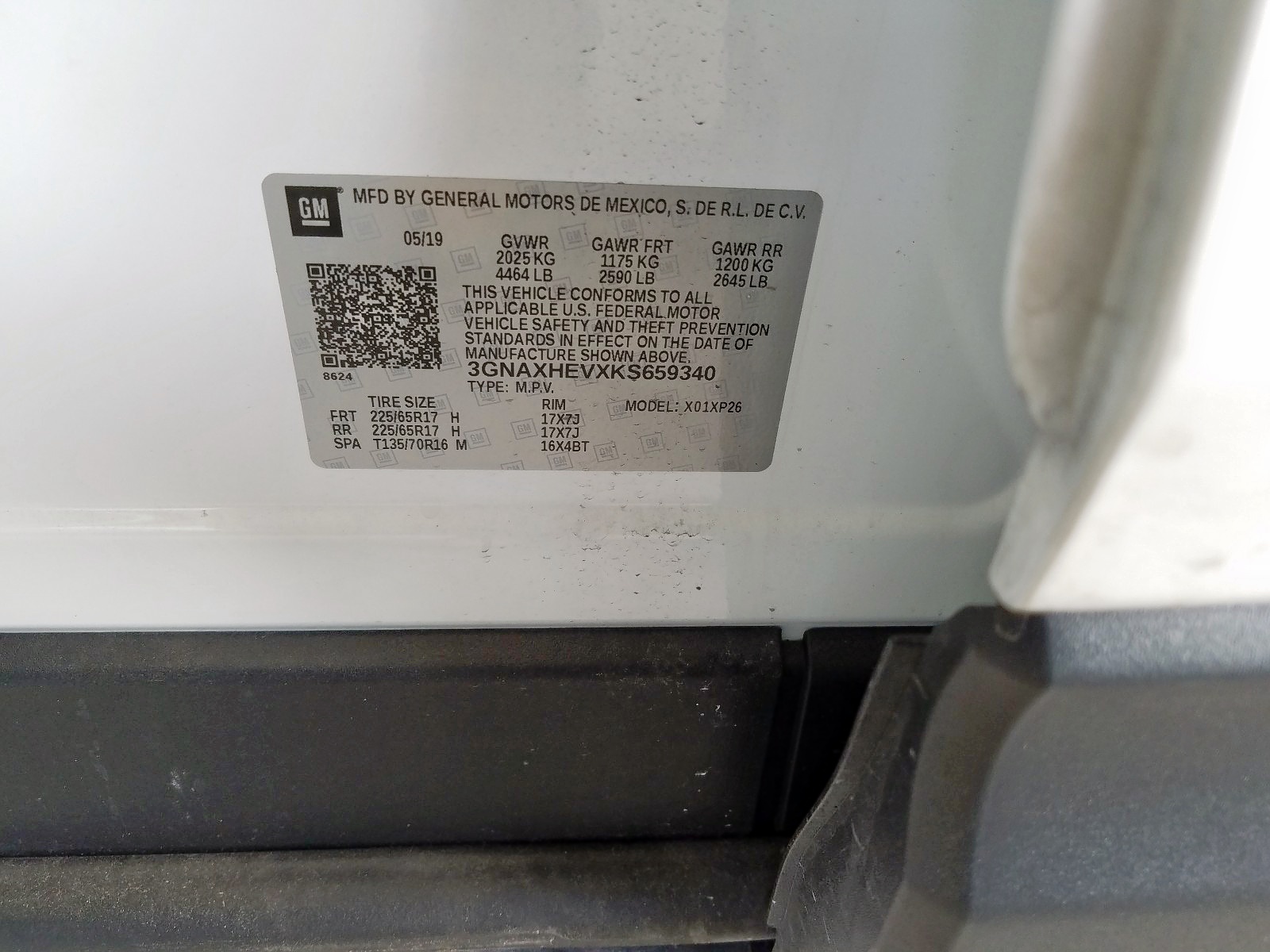 2019 Chevrolet Equinox VIN 3GNAXHEVXKS659340 photo 10