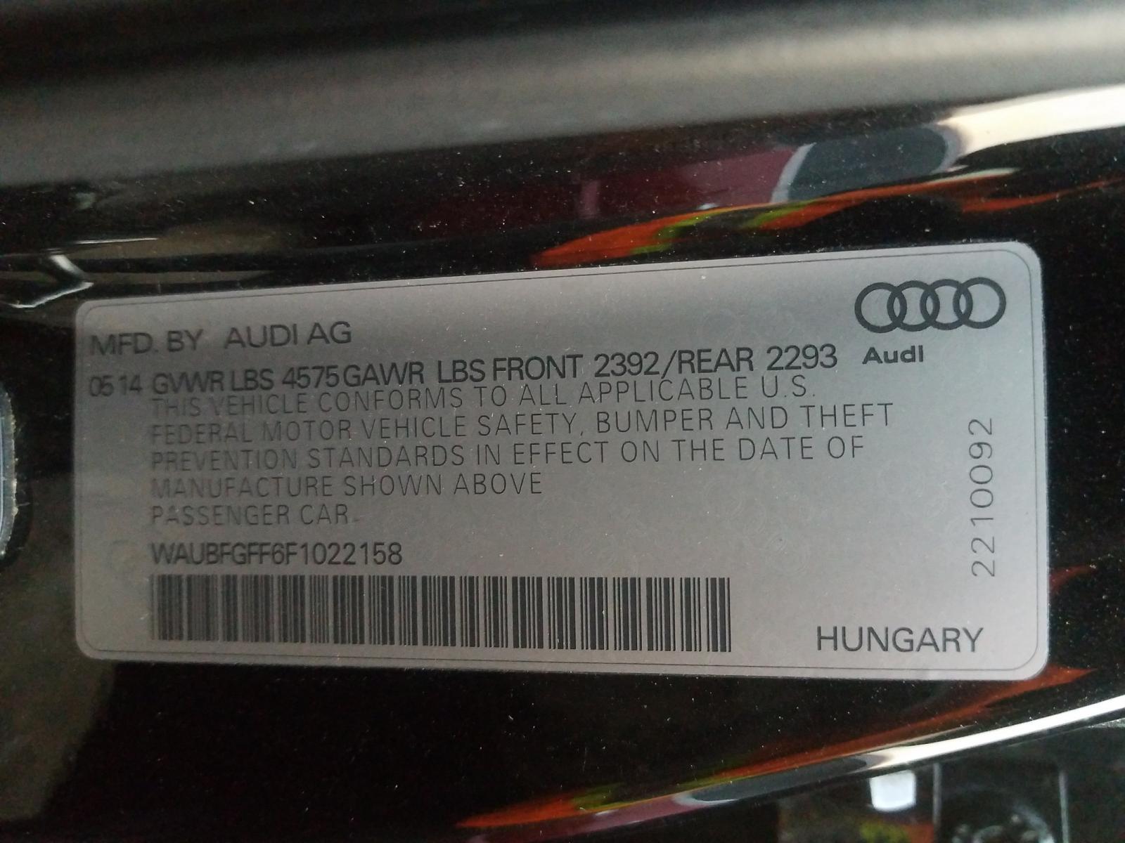 2015 AUDI S3 VIN WAUBFGFF6F1022158 photo 10