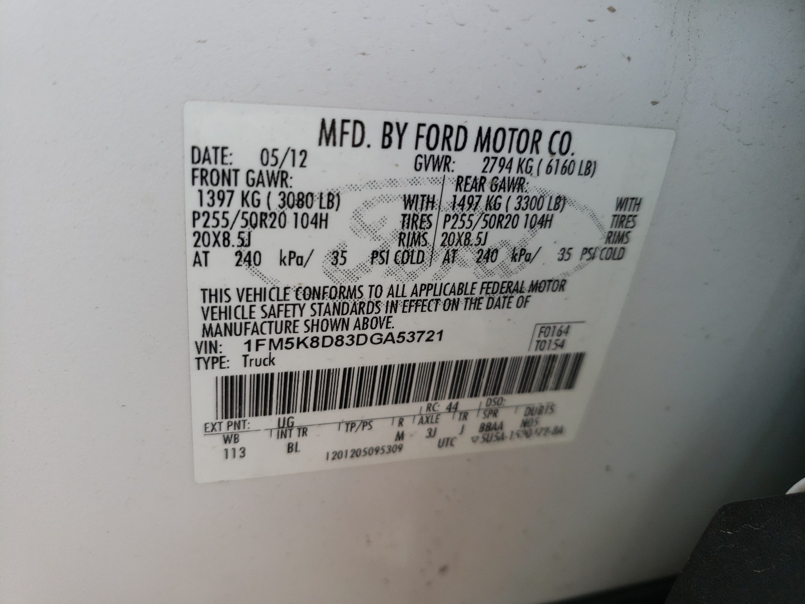 2013 FORD Explorer VIN 1FM5K8D83DGA53721 photo 10
