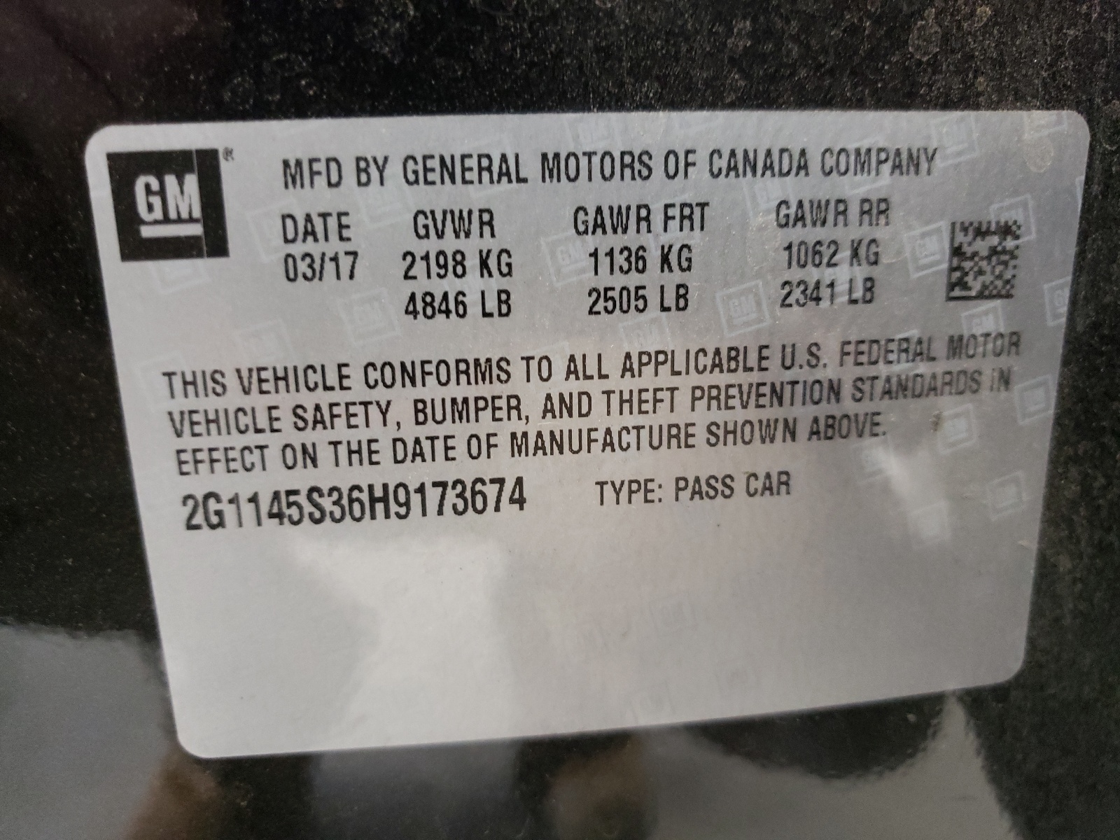 2017 Chevrolet Impala VIN 2G1145S36H9173674 photo 10