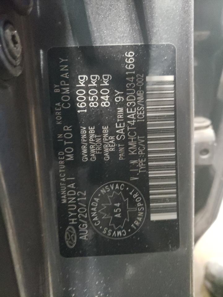 2013 HYUNDAI Accent VIN KMHCT4AE3DU341666 photo 10