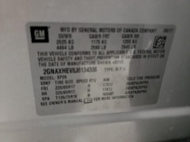 2018 CHEVROLET Equinox VIN 2GNAXHEV8J6134306 photo 10