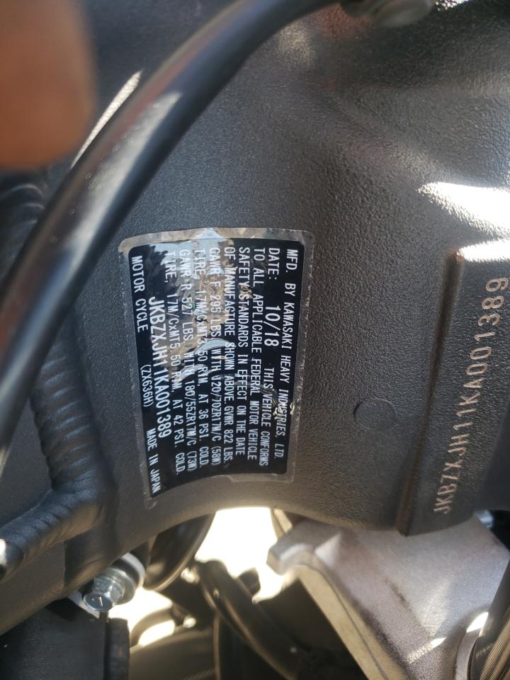 2019 KAWASAKI Zx636 VIN JKBZXJH11KA001389 photo 4