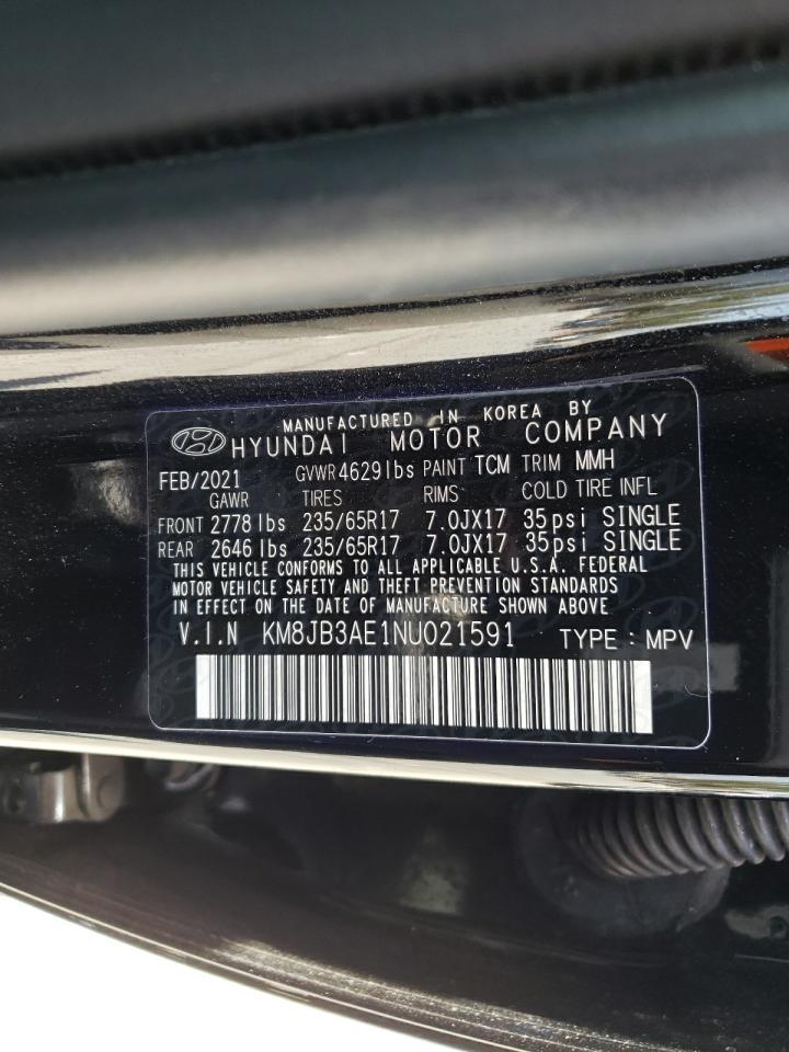 2022 HYUNDAI Tucson VIN KM8JB3AE1NU021591 photo 10