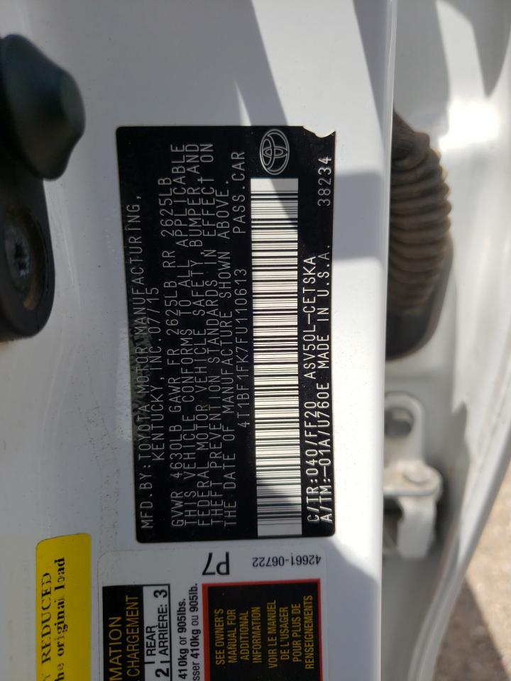 2015 Toyota Camry VIN 4T1BF1FK7FU110613 photo 10