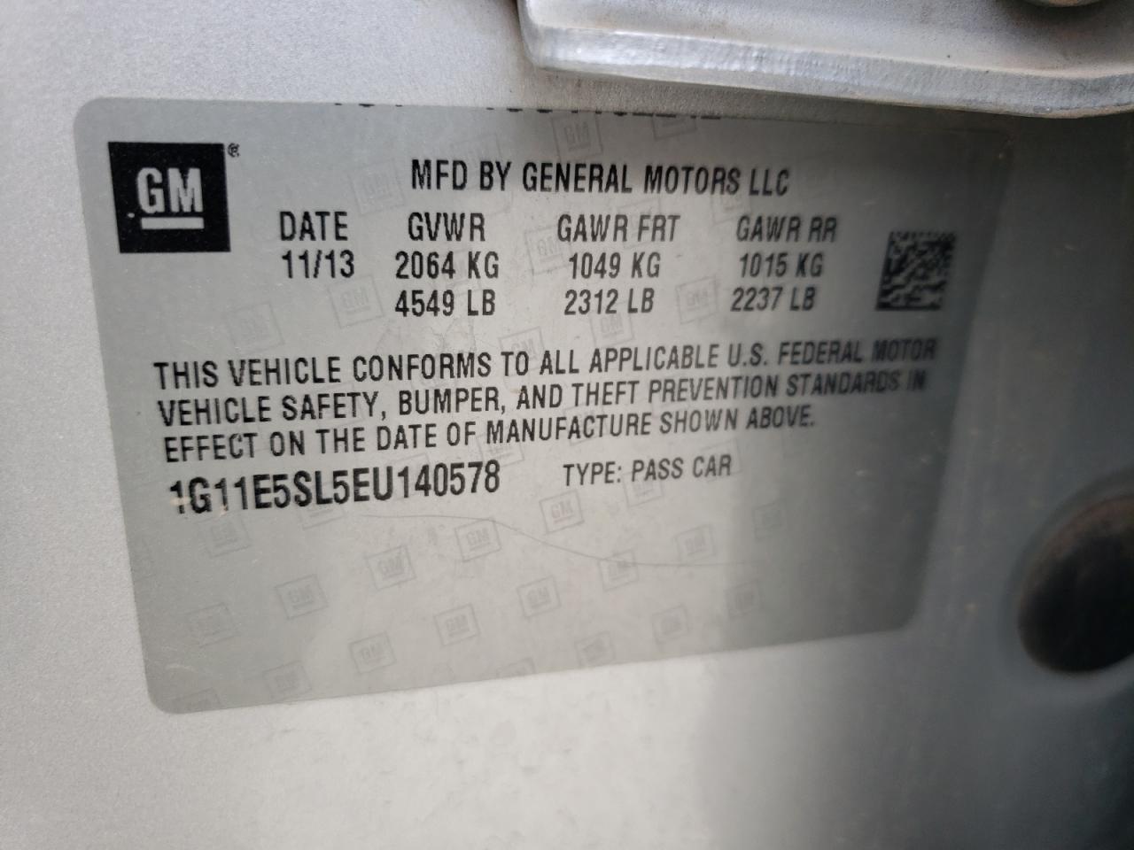 2014 Chev Malibu VIN 1G11E5SL5EU140578 photo 10