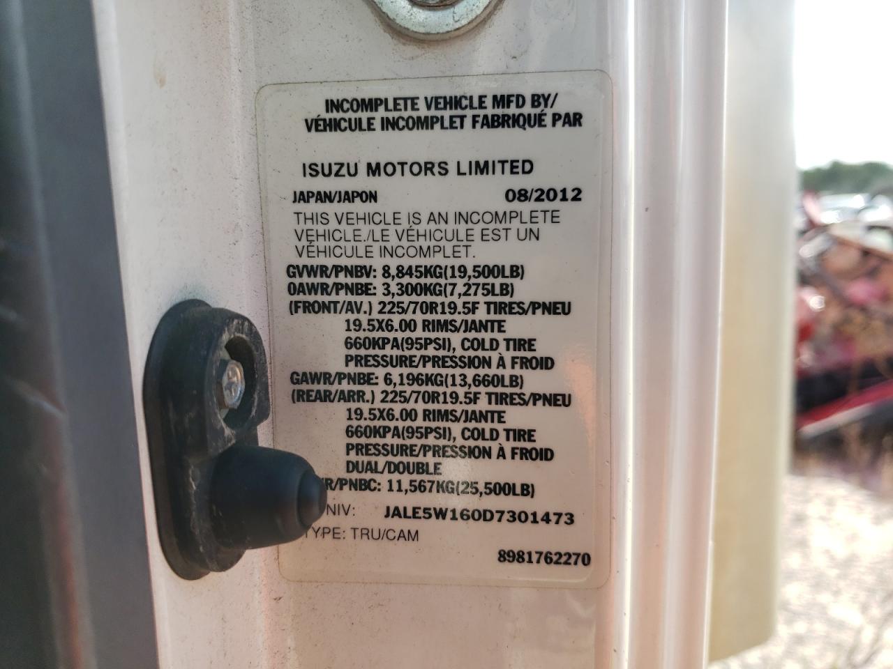 2013 ISUZU Nqr VIN JALE5W160D7301473 photo 10
