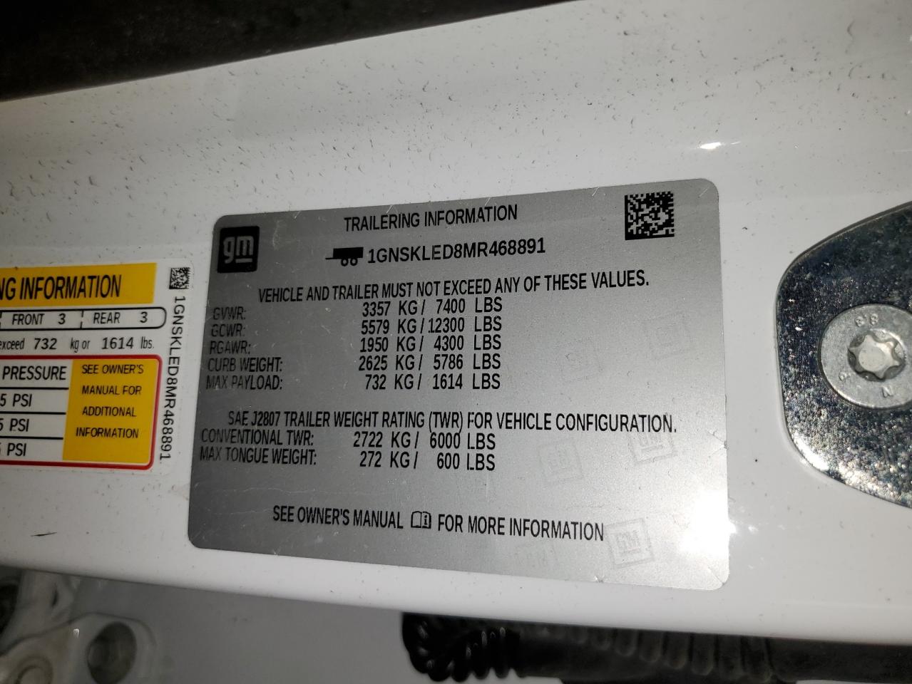 2021 Chevrolet Tahoe VIN 1GNSKLED3MR468961 photo 10
