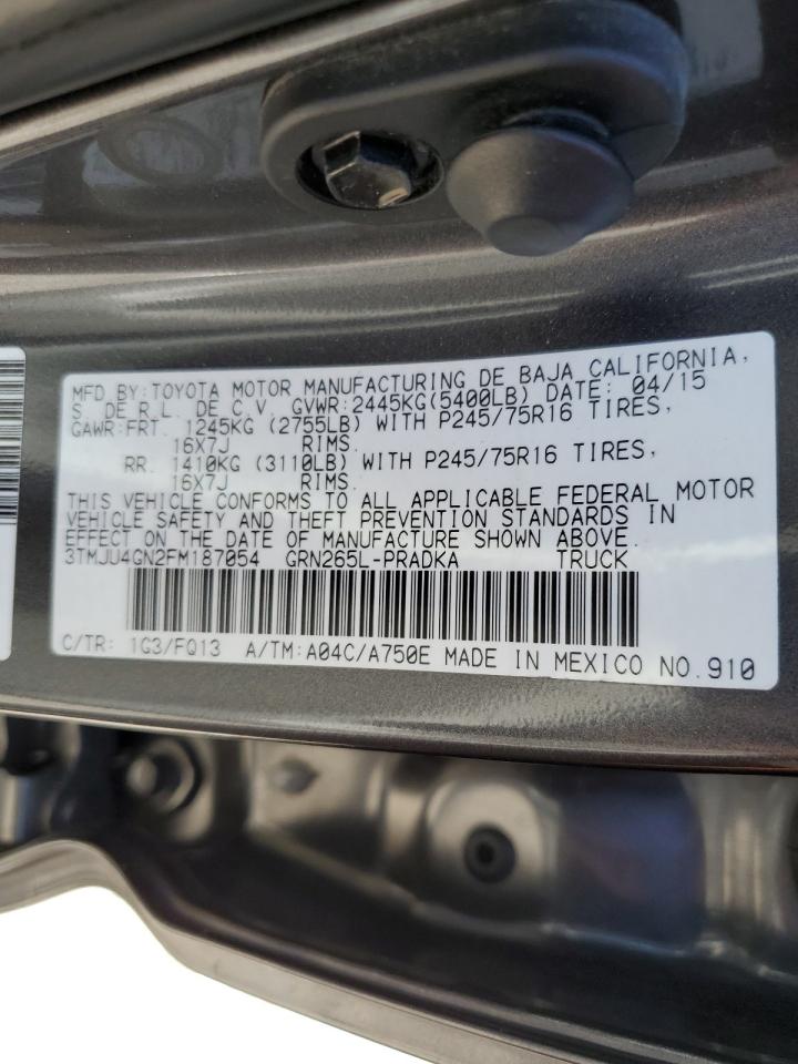 2015 TOYOTA Tacoma VIN 3TMJU4GN2FM187054 photo 10