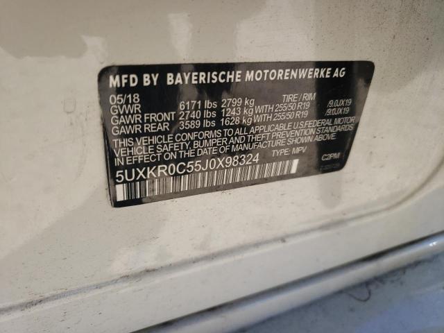 2018 BMW X5 VIN 5UXKR0C55J0X98324 photo 10