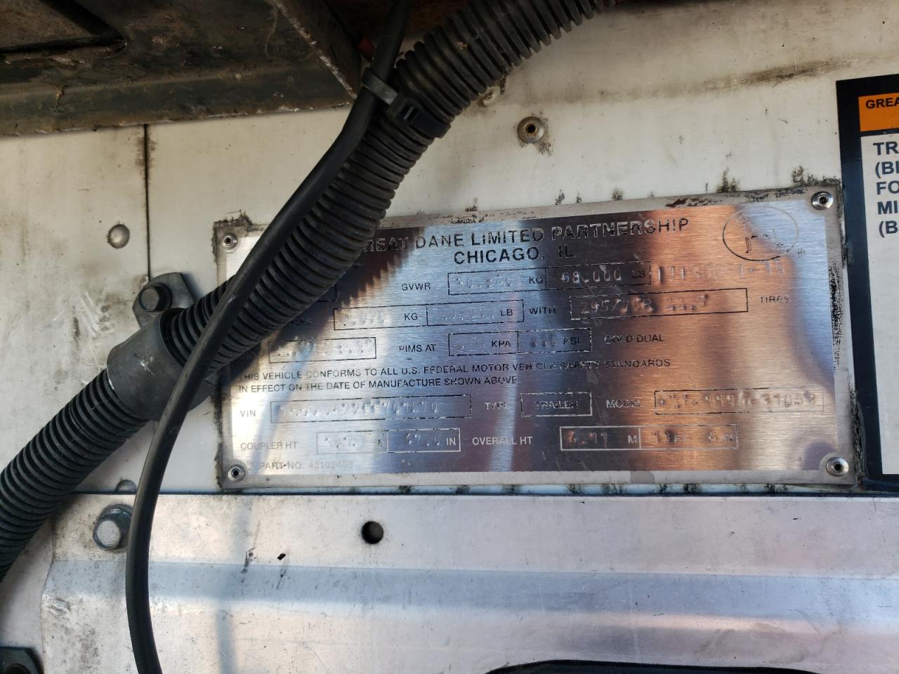 2014 GREAT DANE TRAILER 53 TRAILER VIN 1GRAA0622EE701570 photo 10