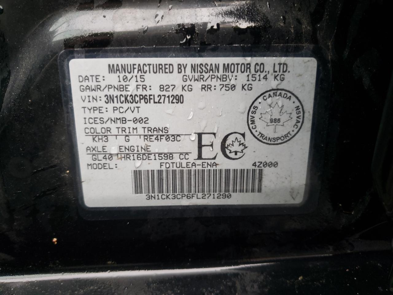 2015 Nissan Micra VIN 3N1CK3CP6FL271290 photo 10