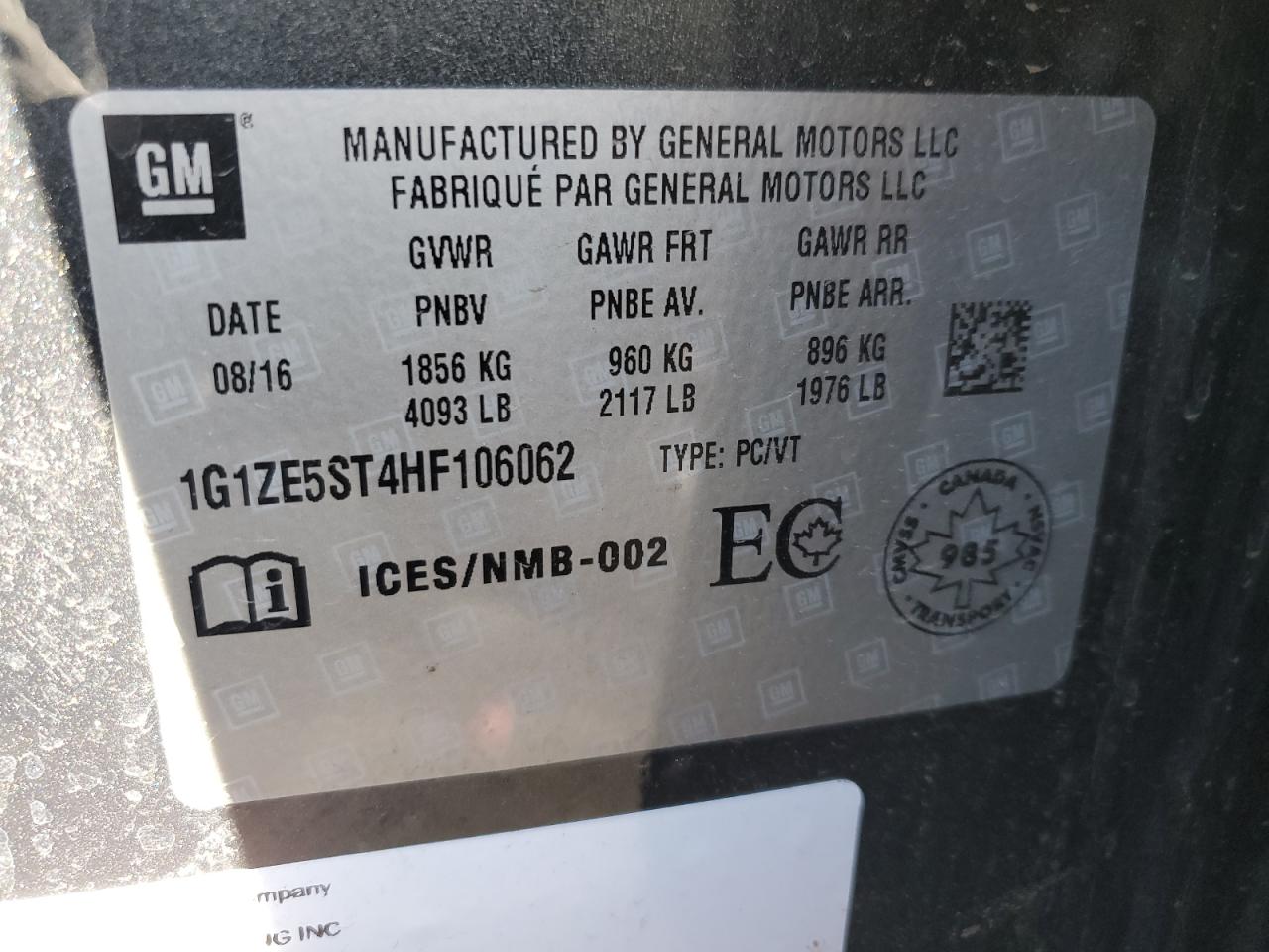 2017 Chevrolet Malibu VIN 1G1ZE5ST4HF106062 photo 10