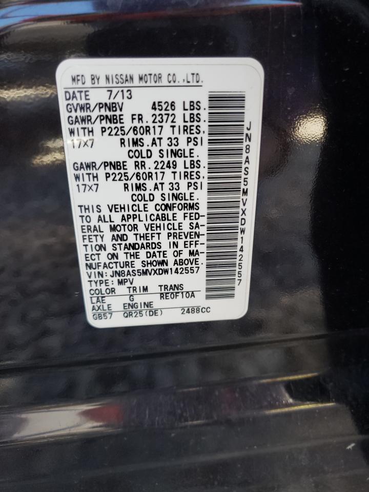 2013 Nissan Rogue sport VIN JN8AS5MVXDW142557 photo 10