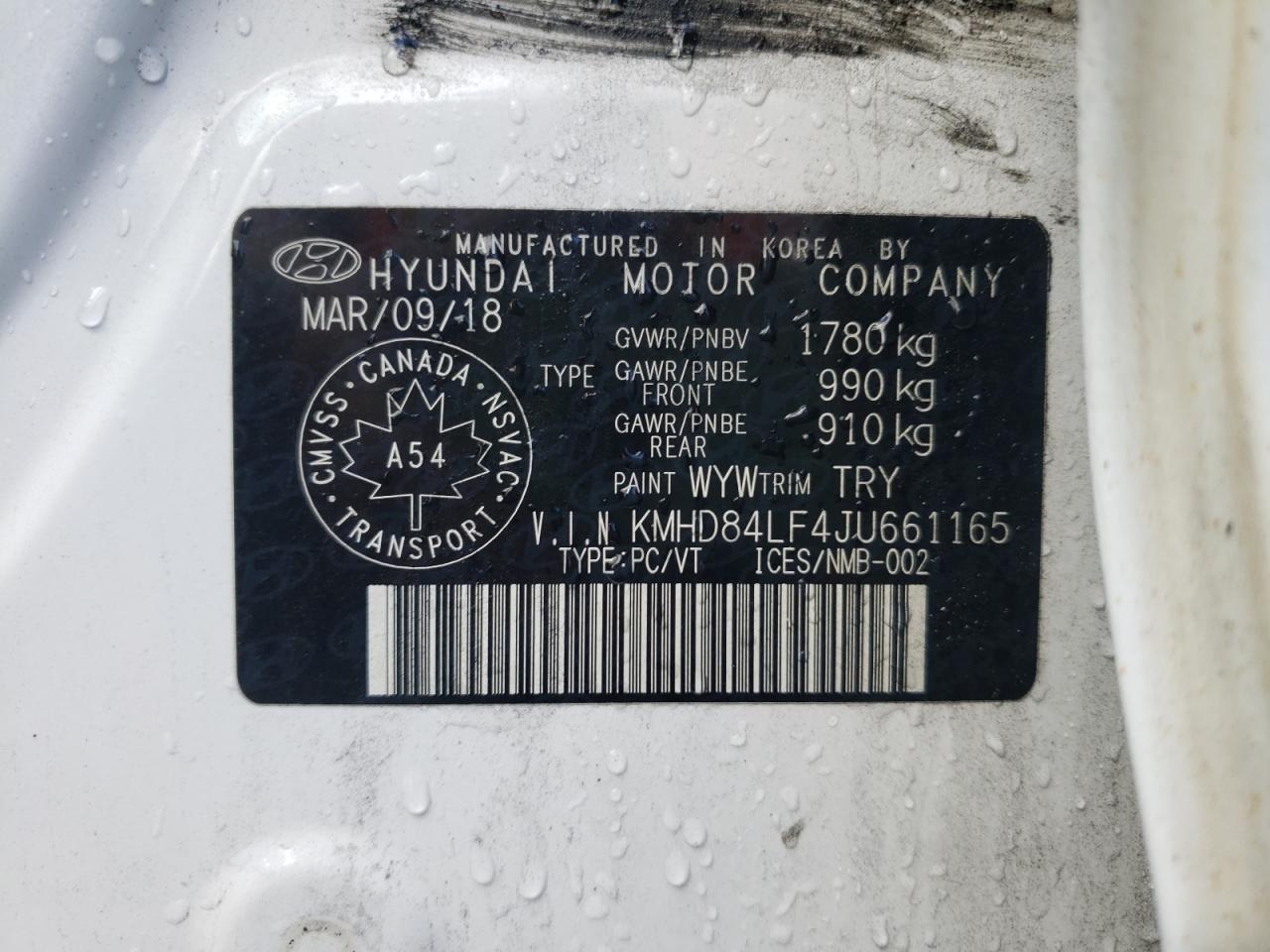 2018 HYUNDAI Elantra se VIN KMHD84LF4JU661165 photo 10