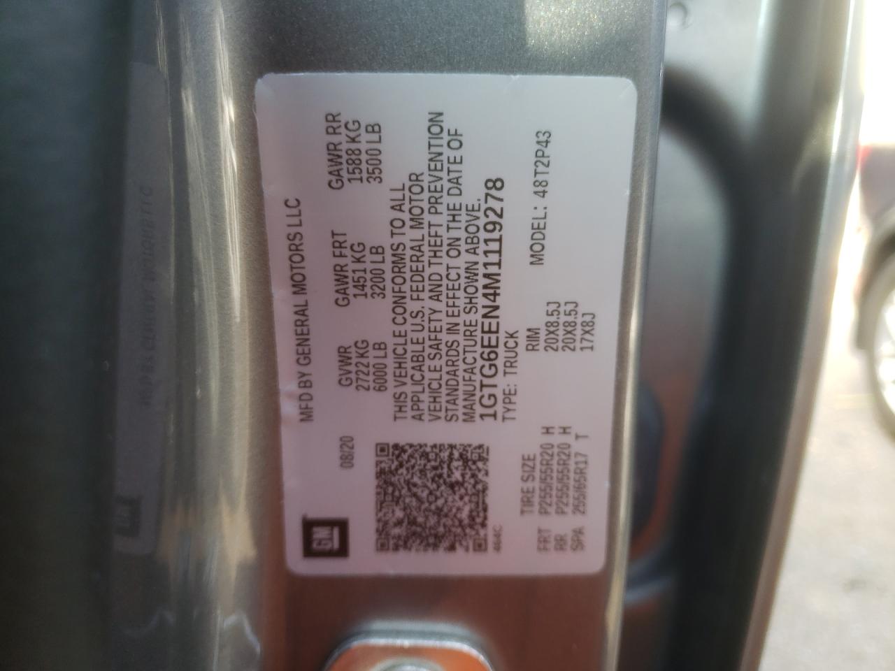 2021 GMC Canyon VIN 1GTG6EEN4M1119278 photo 10