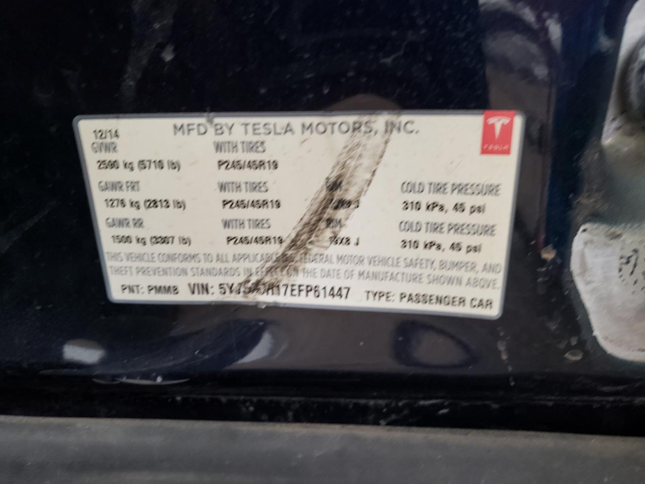 2014 TESLA Model s VIN 5YJSA1H17EFP61447 photo 12