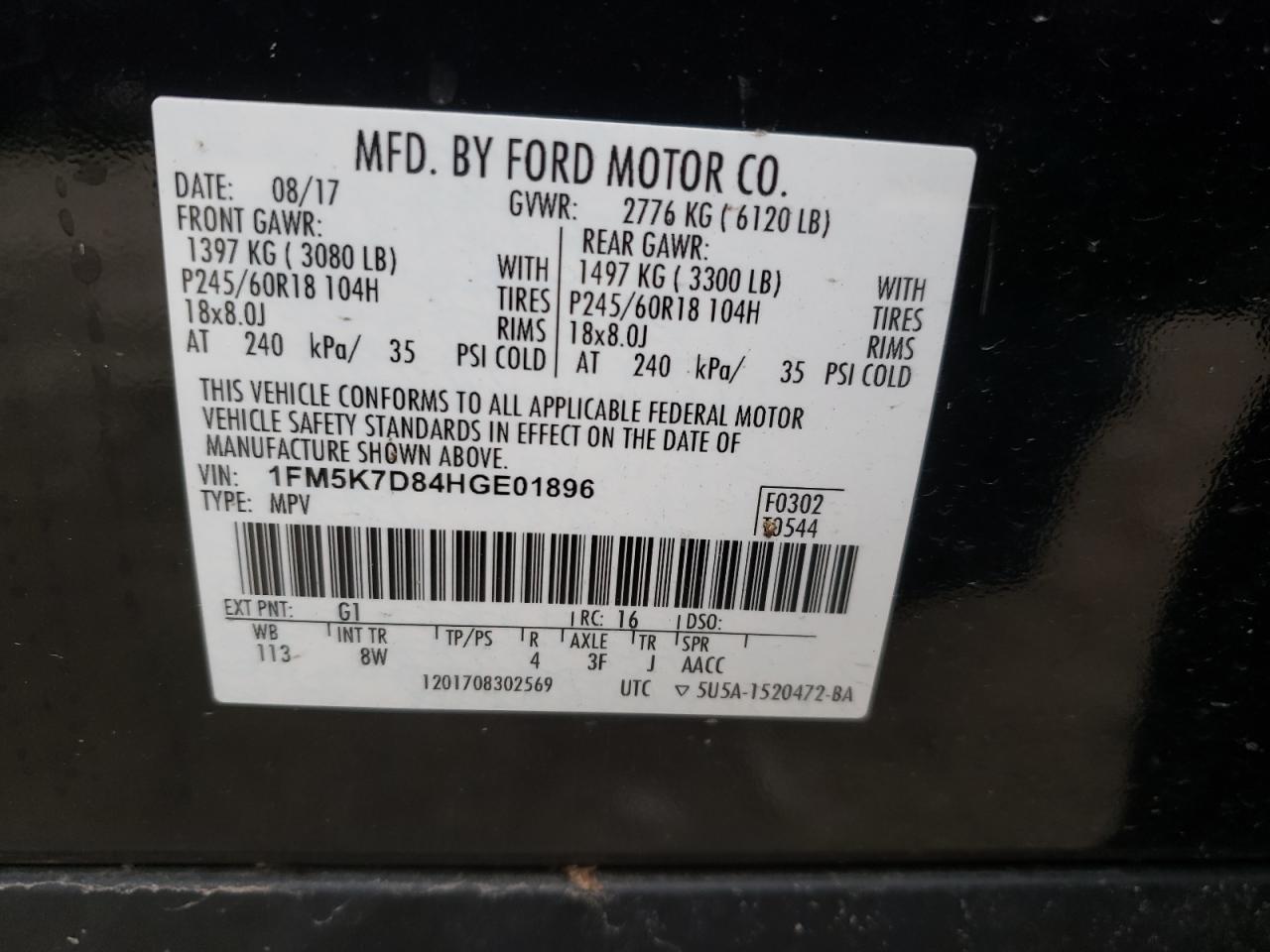 2017 Ford Explorer VIN 1FM5K7D84HGE01896 photo 12