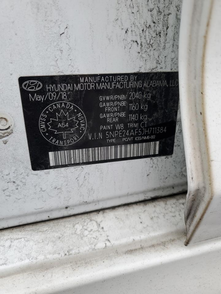 2018 HYUNDAI Sonata VIN 5NPE24AF5JH711384 photo 12