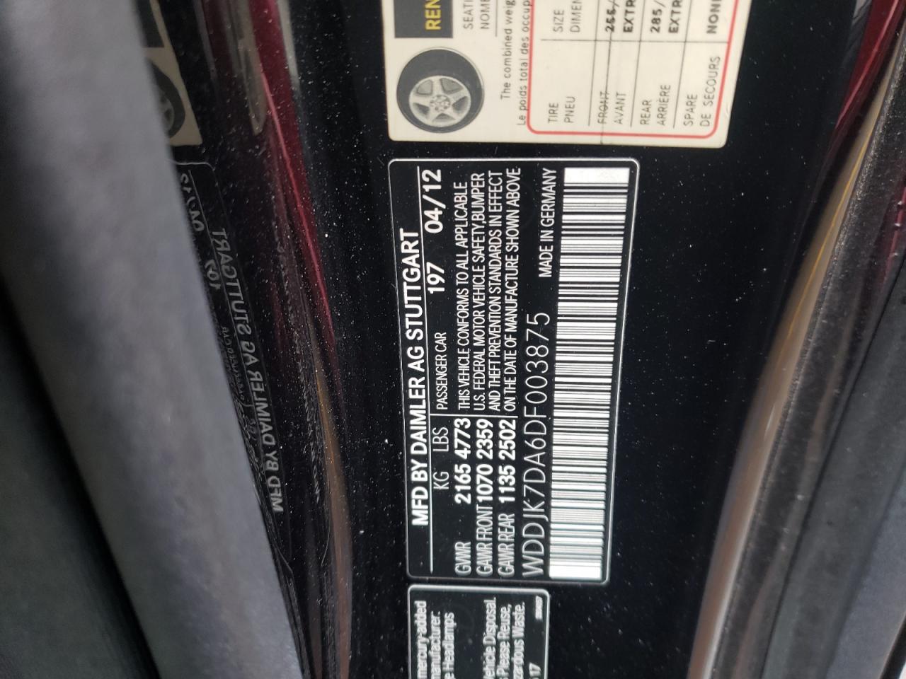 2013 MERCEDES-BENZ Sl-class VIN WDDJK7DA6DF003875 photo 12