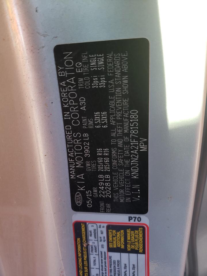 2015 KIA Soul VIN KNDJN2A21F7815180 photo 12