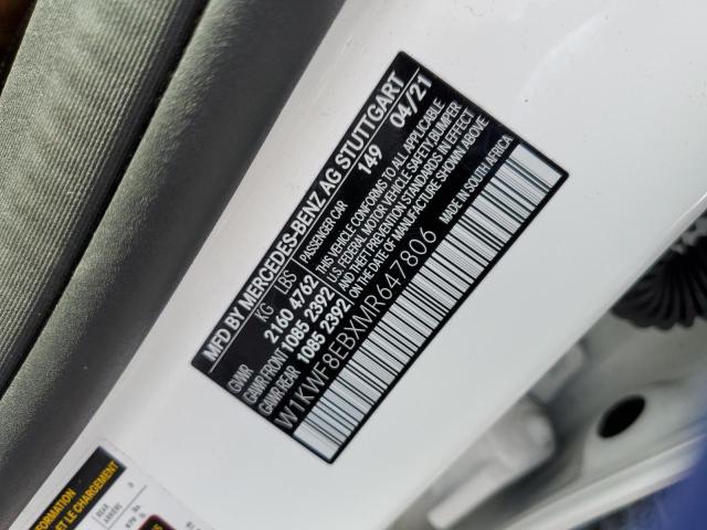 2021 MERCEDES-BENZ C class VIN W1KWF8EBXMR647806 photo 12