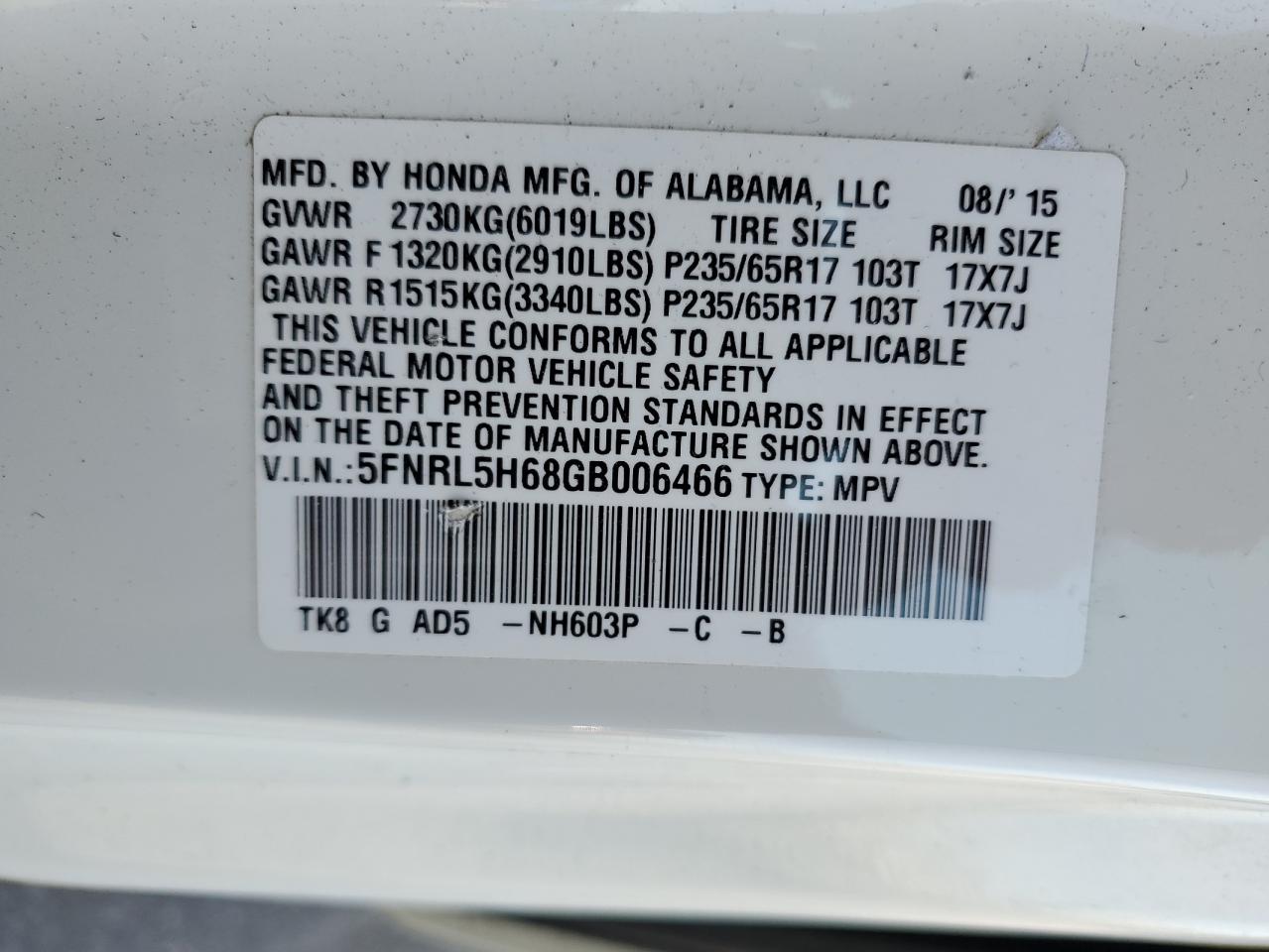 2016 Honda Odyssey exl VIN 5FNRL5H68GB006466 photo 12