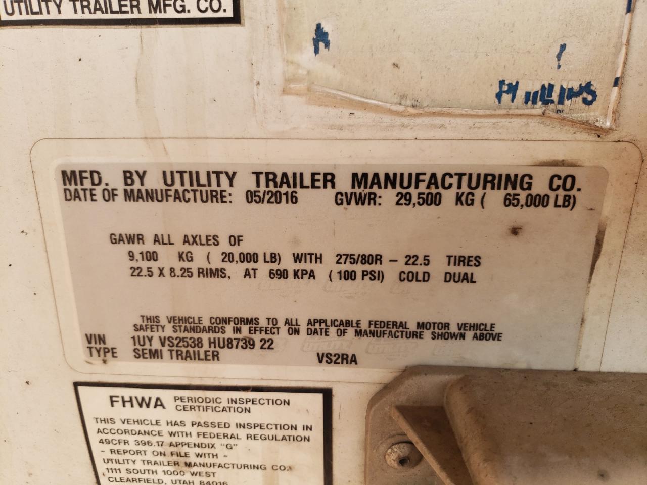 2017 Utility Vs2Ra Refrigerated Van Trailer VIN 1UYVS2538HU873922 photo 10