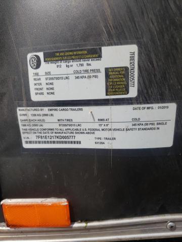 2019 OTHR Trl hitch VIN 7F81E1217KD005777 photo 10