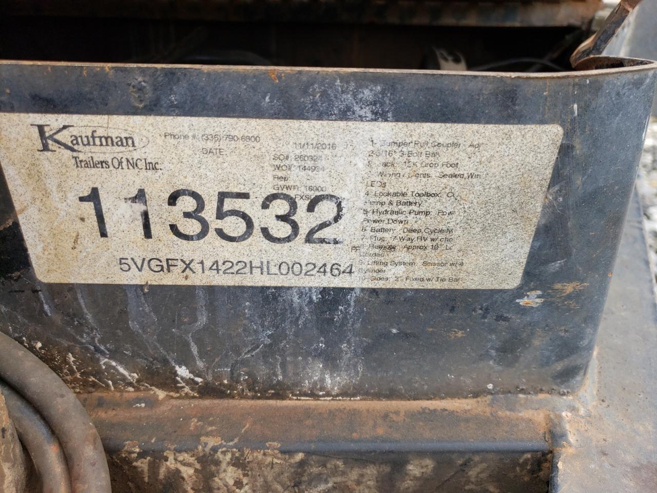 2017 KAUFMAN TRAILER VIN 5VGFX1422HL002464 photo 10