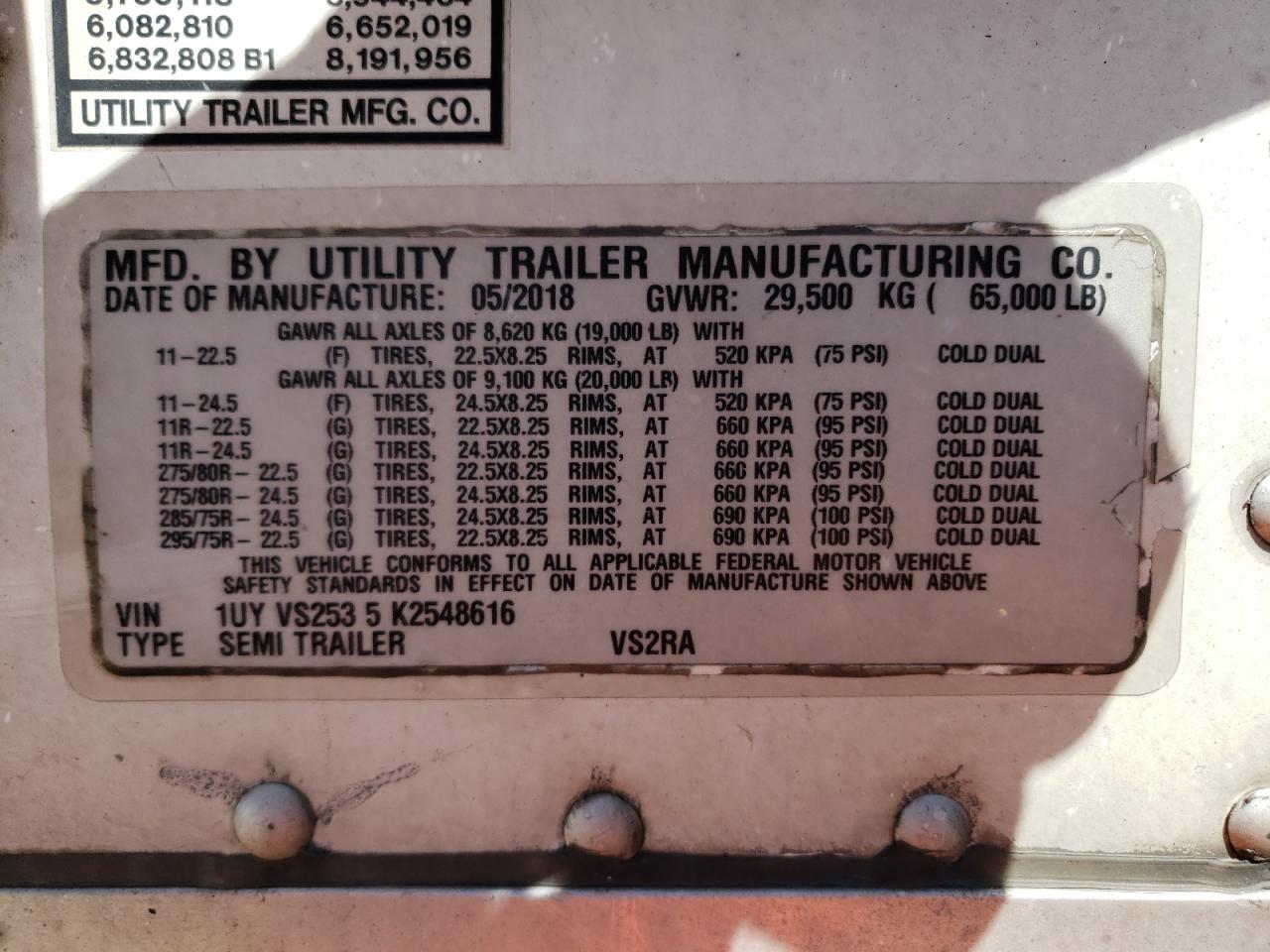 2019 UTILITY Reefer VIN 1UYVS2535K2548616 photo 10