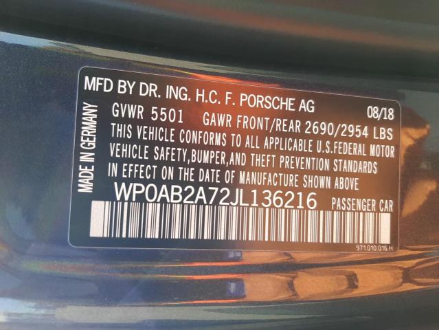 2018 PORSCHE Panamera VIN WP0AB2A72JL136216 photo 12