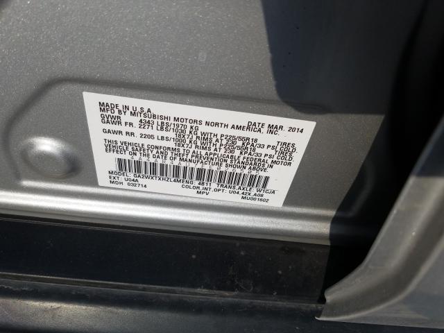 2014 MITSUBISHI Outlander VIN 4A4AR4AU7EE026505 photo 10