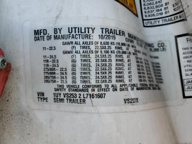 2020 UTILITY Trailer VIN 1UYVS2532L7161607 photo 10