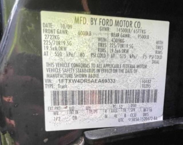2010 Ford F450 VIN 1FTXW4DR5AEA69333 photo 10