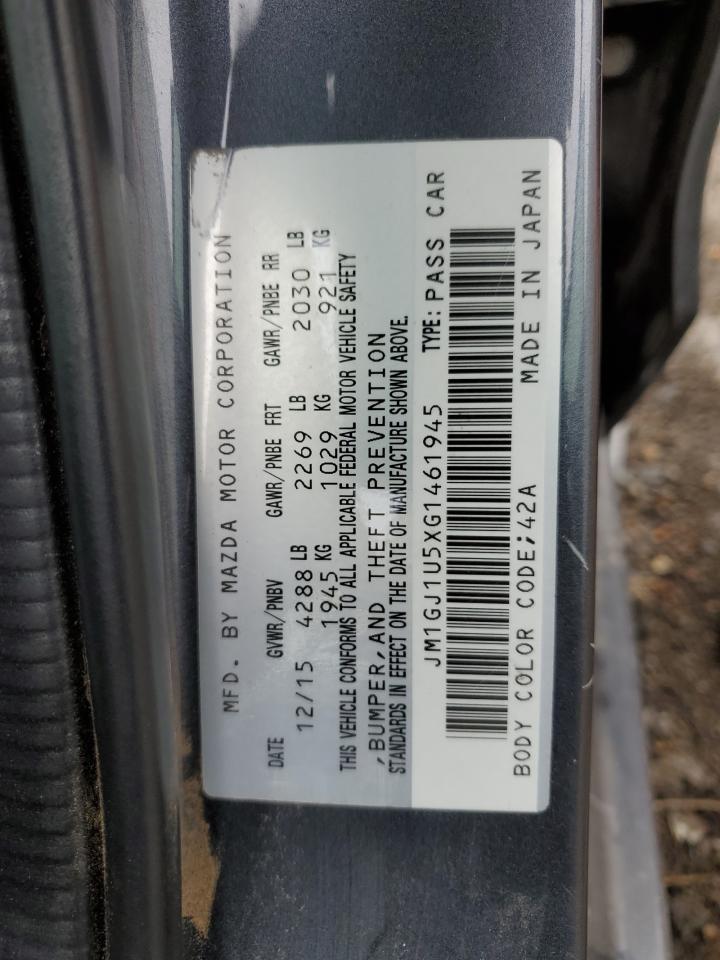 2016 MAZDA 6 VIN JM1GJ1U5XG1461945 photo 12