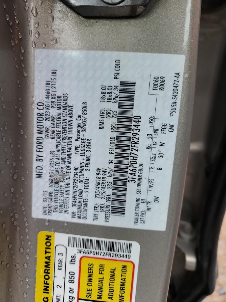 2015 FORD Fusion VIN 3FA6P0H72FR293440 photo 12