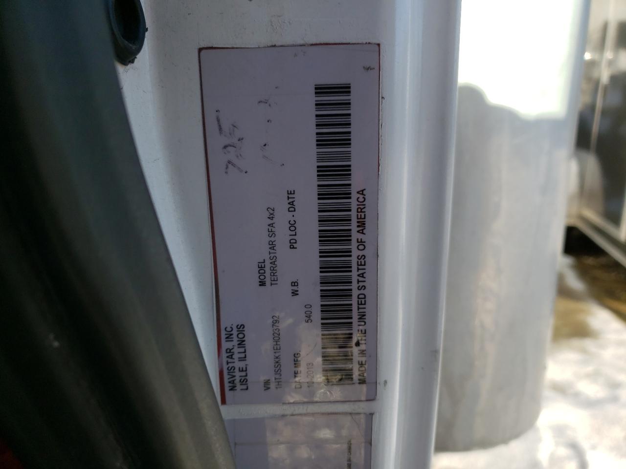 2014 Intl Terrastar VIN 1HTJSSKK1EH023792 photo 12
