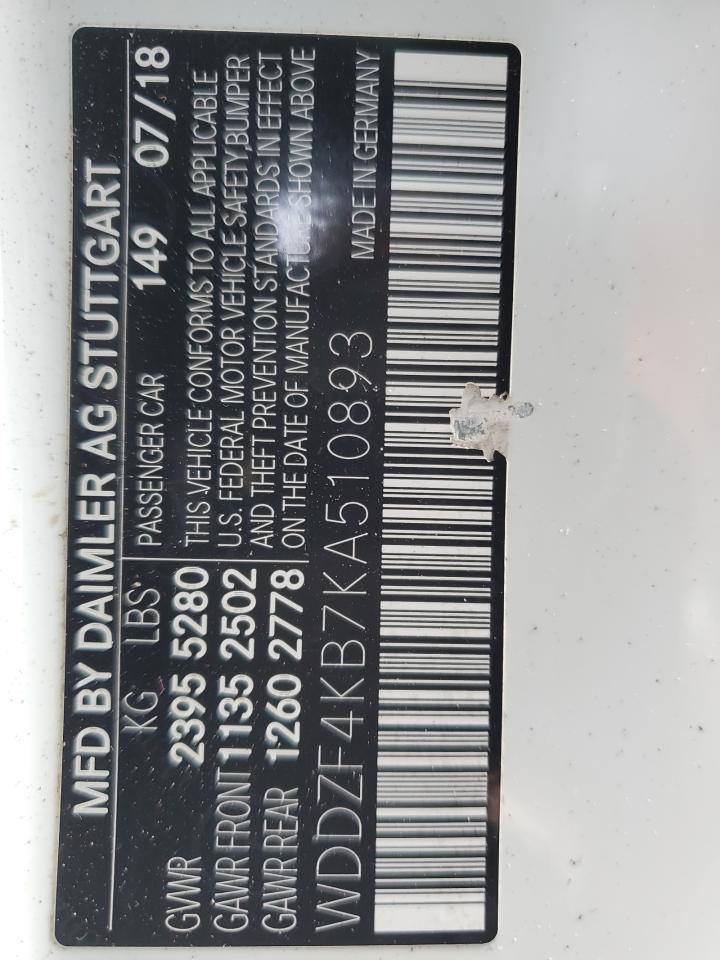 2019 MERCEDES-BENZ E-class VIN WDDZF4KB7KA510893 photo 12