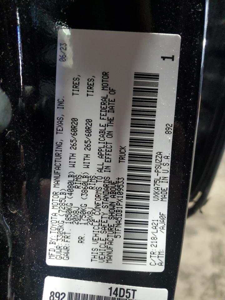 2023 Toyota Tundra VIN 5TFNA5DB1PX109533 photo 12