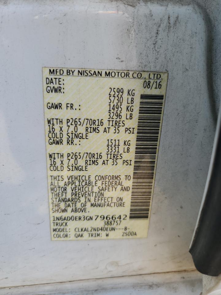 2016 Nissan Frontier VIN 1N6AD0ER3GN796642 photo 12