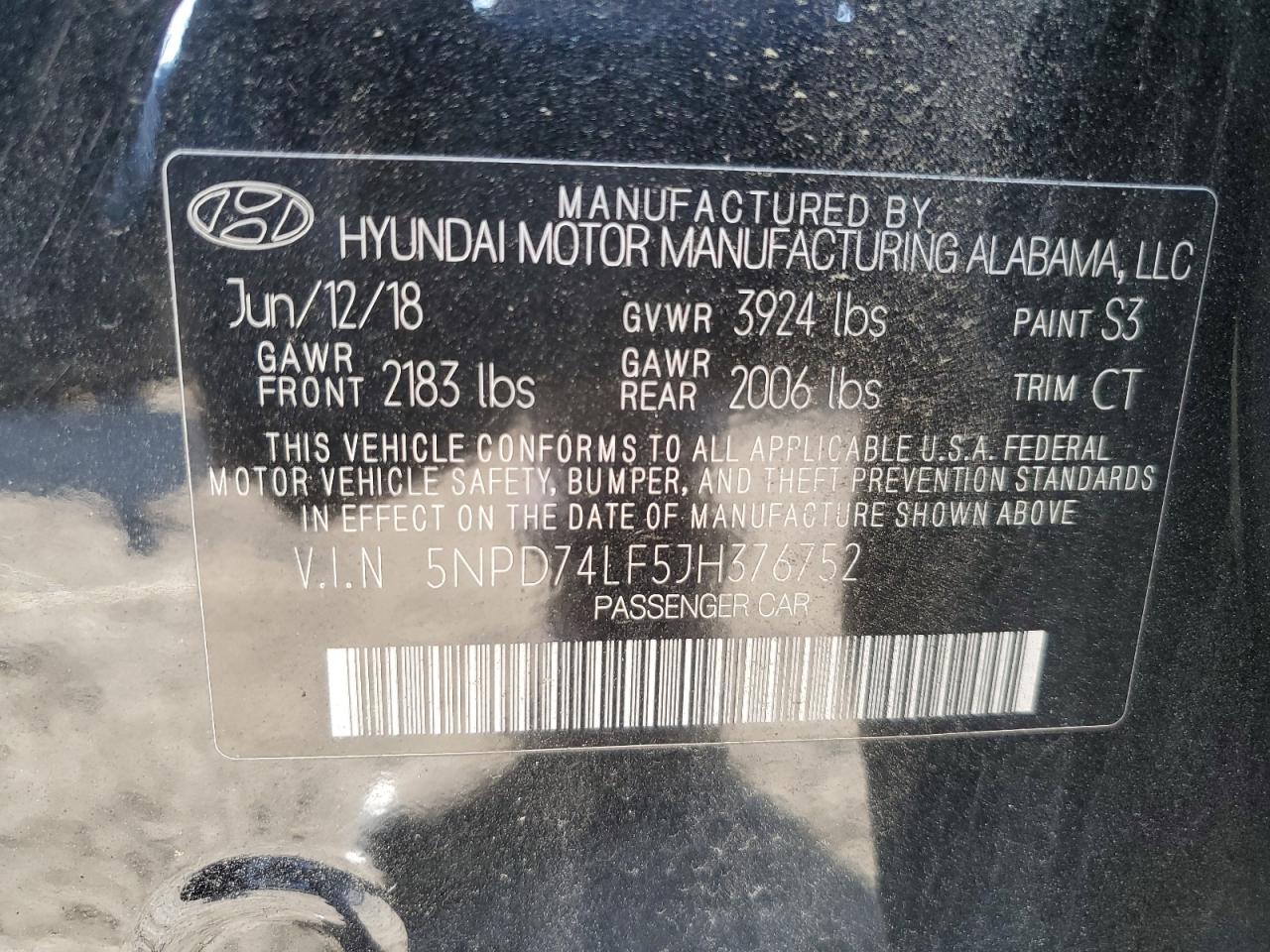 2018 Hyundai Elantra se VIN 5NPD74LF5JH376752 photo 12