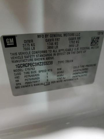 2017 Chevrolet All models VIN 1GCRCPEC3HZ203238 photo 12