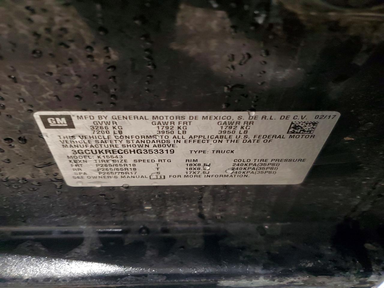 2017 Chevrolet All models VIN 3GCUKREC6HG353319 photo 12