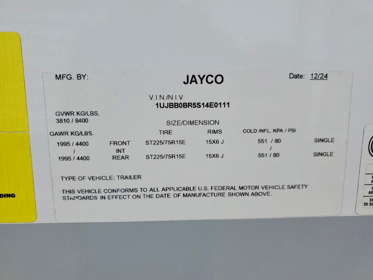 2025 JAYCO Jay feathe VIN 1UJBB0BR5S14E0111 photo 10