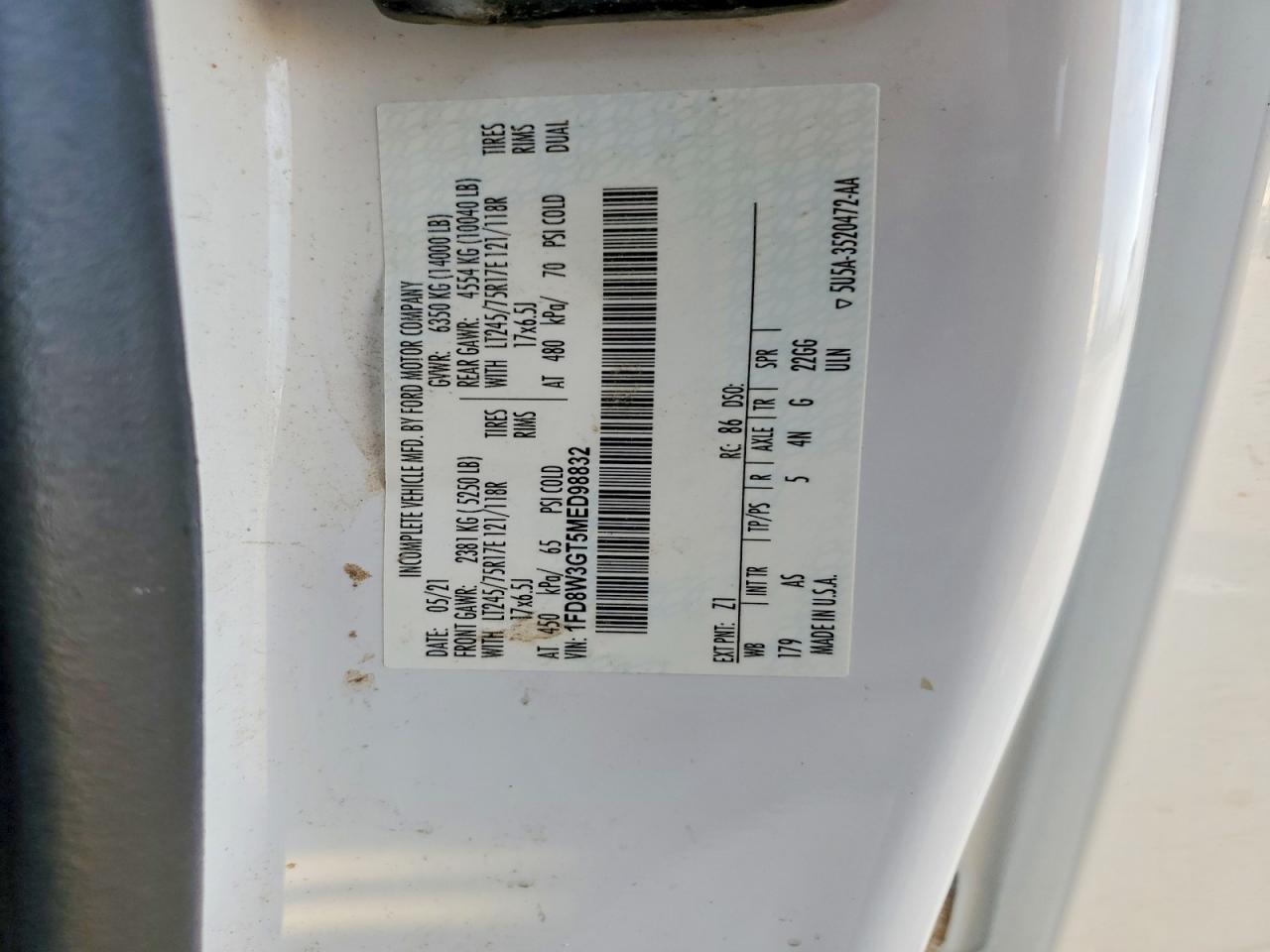 2021 Ford F350 VIN 1FD8W3GT5MED98832 photo 12