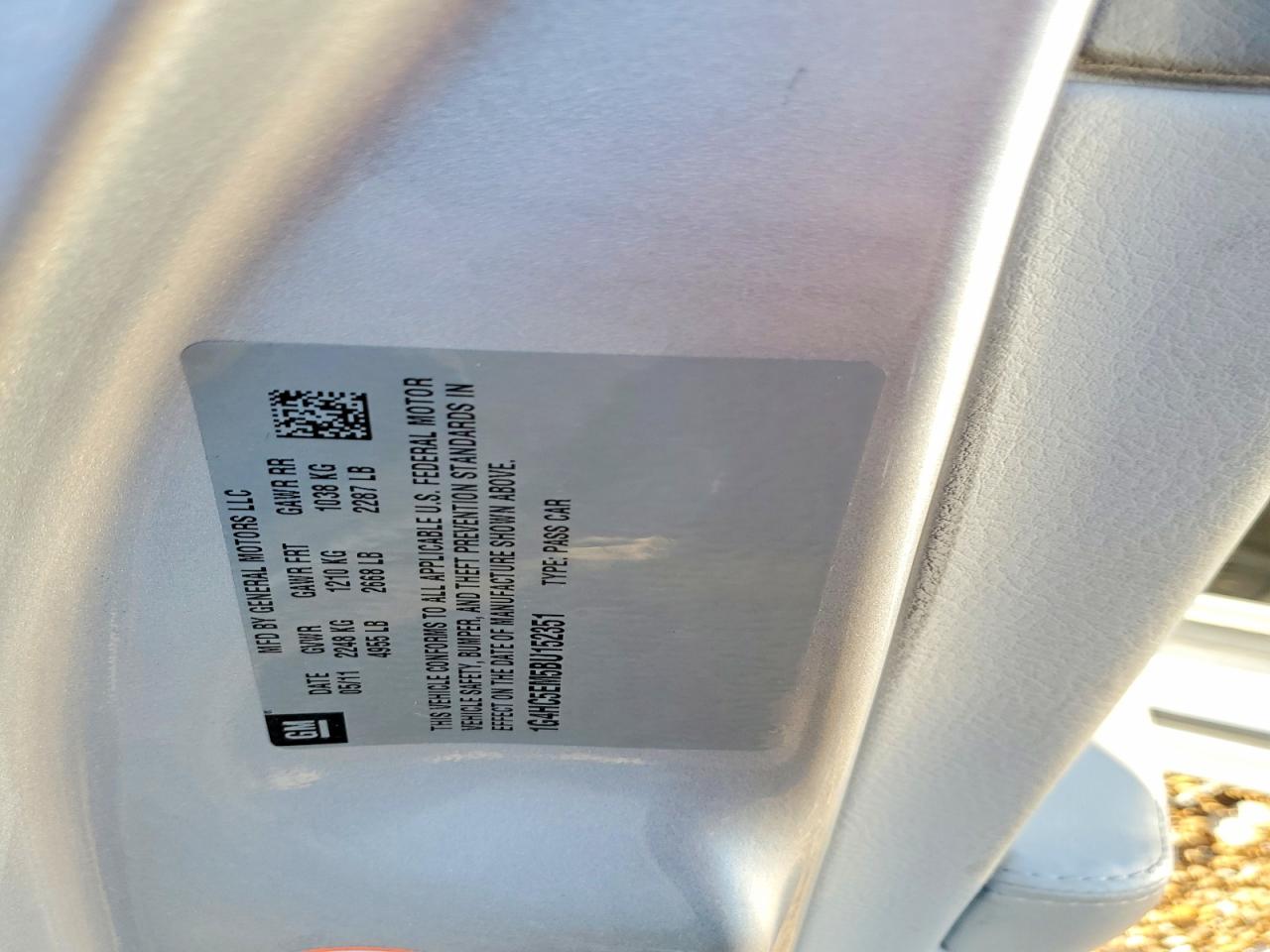 2011 Buick Lucerne VIN 1G4HC5EM5BU152351 photo 12
